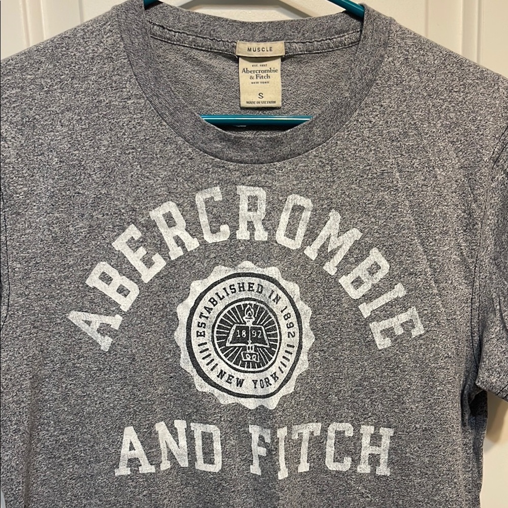 Abercrombie & Fitch Heather Gray Logo Tee